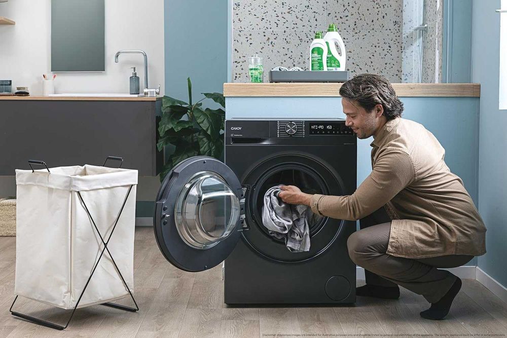 Нова инверторна смарт пералня с пара Candy ProWash 500 10 кг антрацид