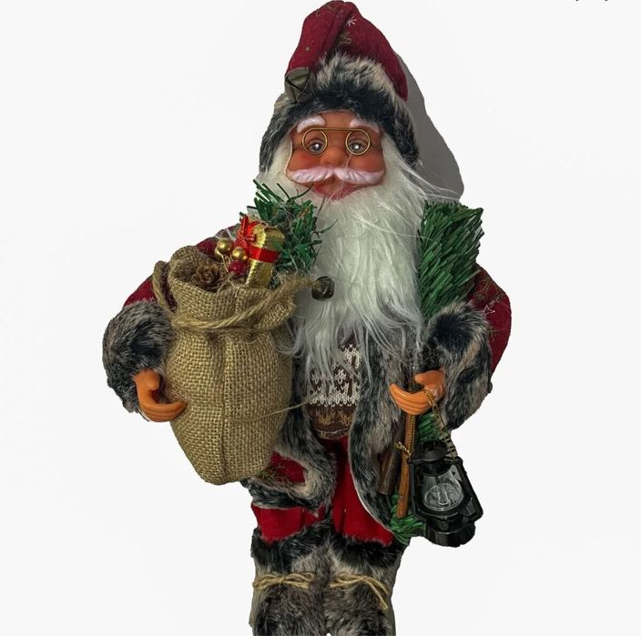 Figurina Decorativa Mos Craciun Care Canta Muzica De Craciun 46cm