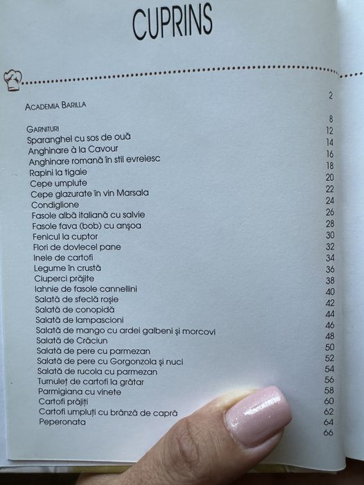 Carte retete garnituri, Barila