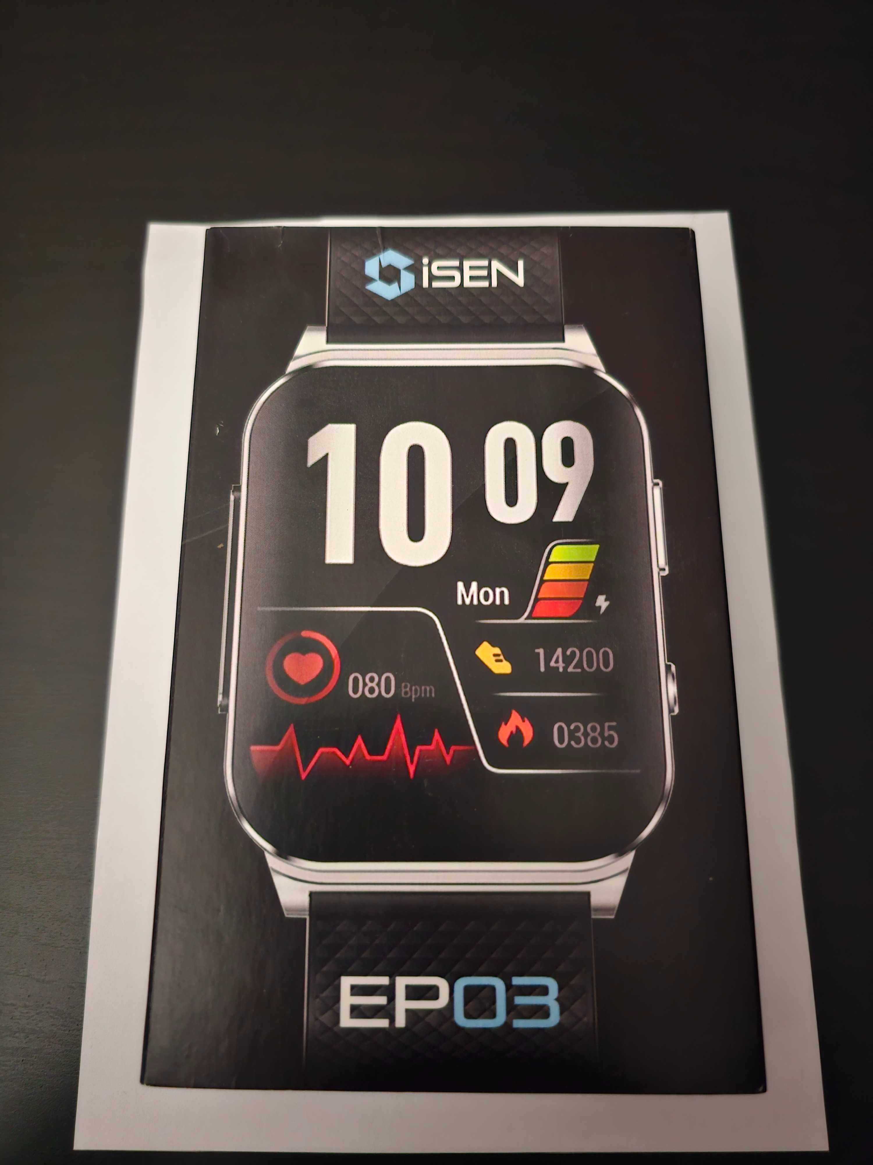 Smartwatch iSEN EP03 Negru, 1.83" IPS HD,, Bt v5.1, IP67, 185mAh