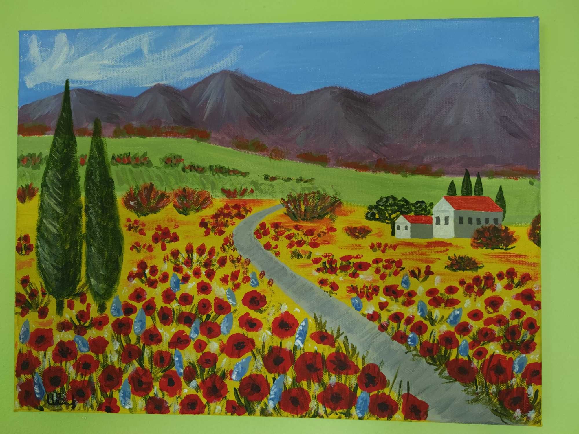 Картина с акрилни бои "Тоскана"