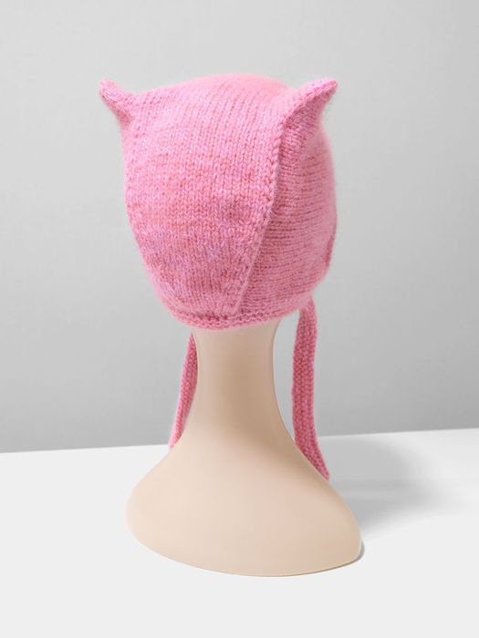 Шапка вязанная, коточепчик