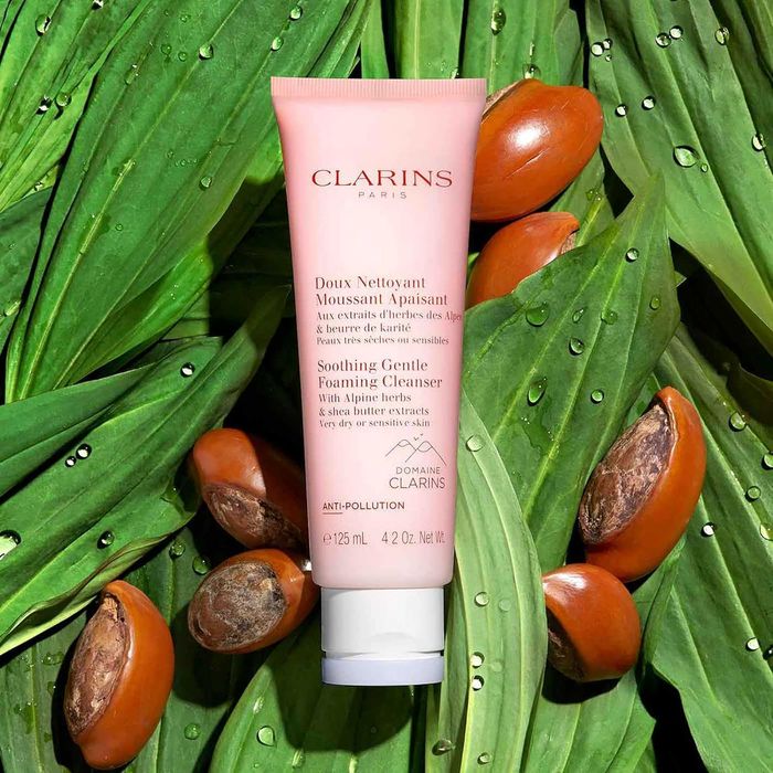 Clarins Cleansing Успокояващ мус за лице с алпийски билки