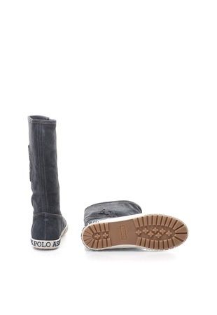 U.S. Polo Assn. Сиви велурени ботуши с лого