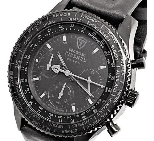 Оригинален италиански мъжки часовник DETOMASO Firenze BLACK XXL-DT1045