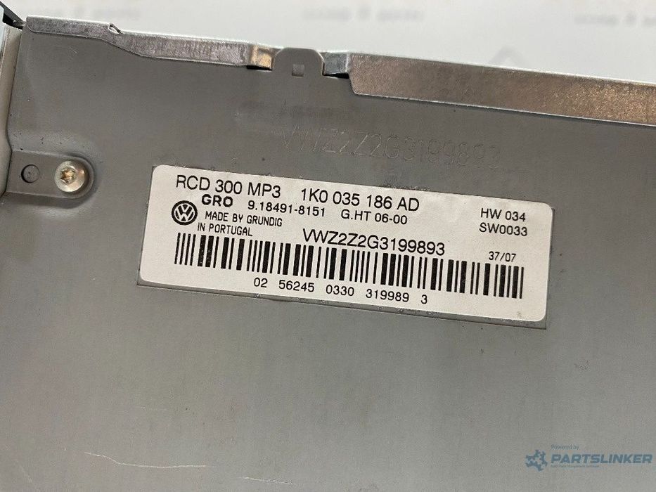 CD player RNS300 VOLKSWAGEN GOLF V 1K1 2003 - 2009, VOLKSWAGEN PASSAT Variant 3C5 2005 - 2011 2.0 TDI 4motion BMP 1K0035186AD