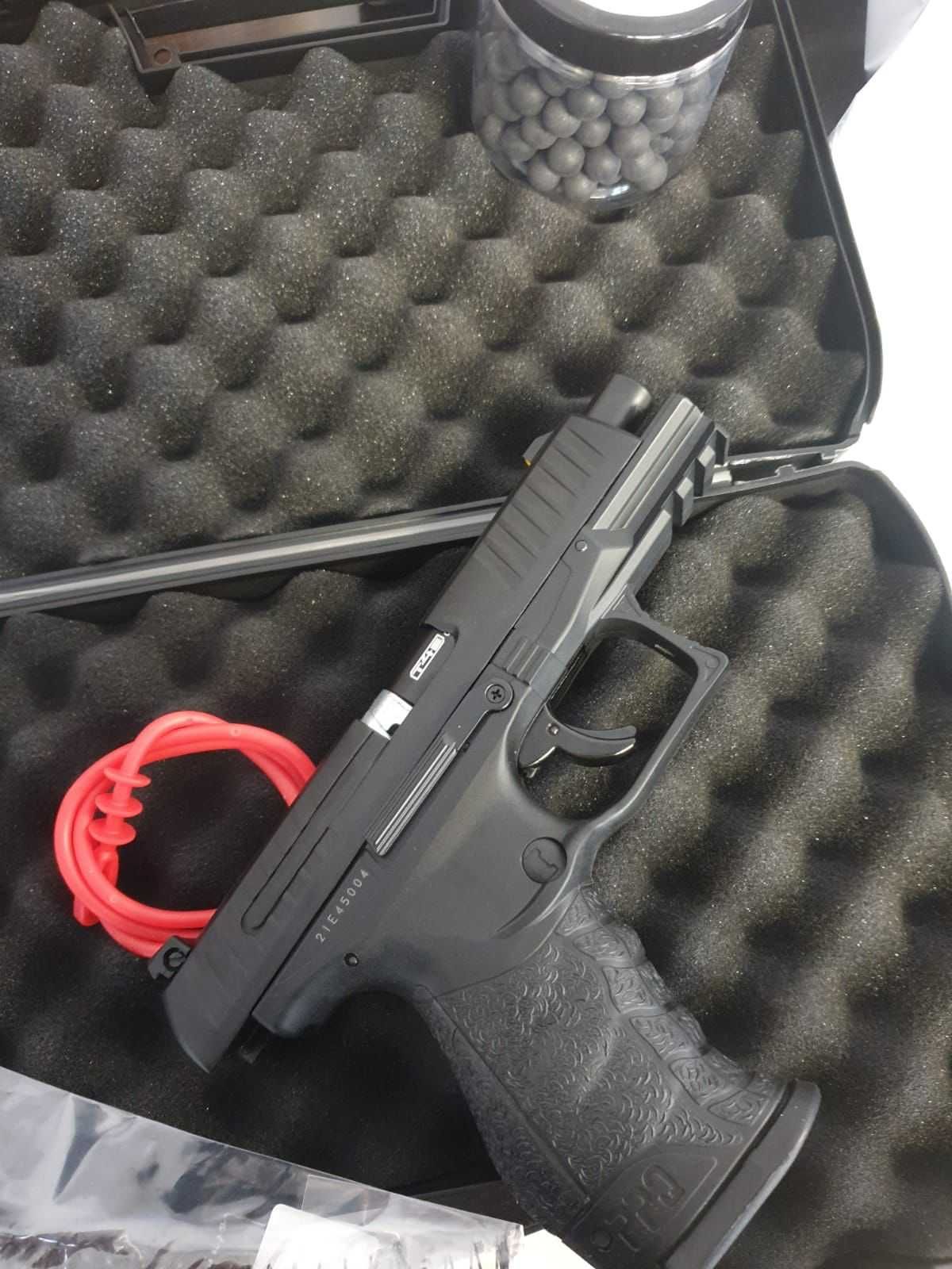 Pistol Airsoft Walther PPQ Modificat 22J co2 Bile CAUCIUC AutoAparare