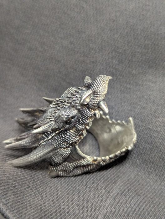 Масивен Сребърен пръстен Dragon Нов