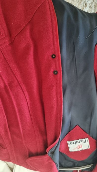 Scurta geaca  stofa lana Faciba rosu xl