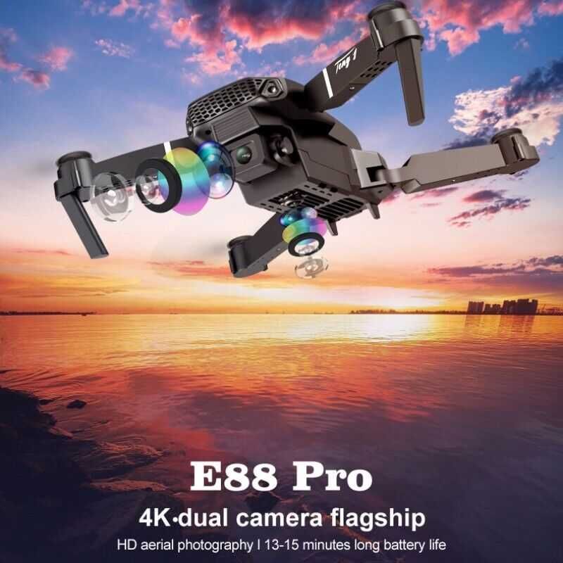 Дрон E88 PRO, 4K HD камера с предаване на живо 1800 mAh 15мин полет