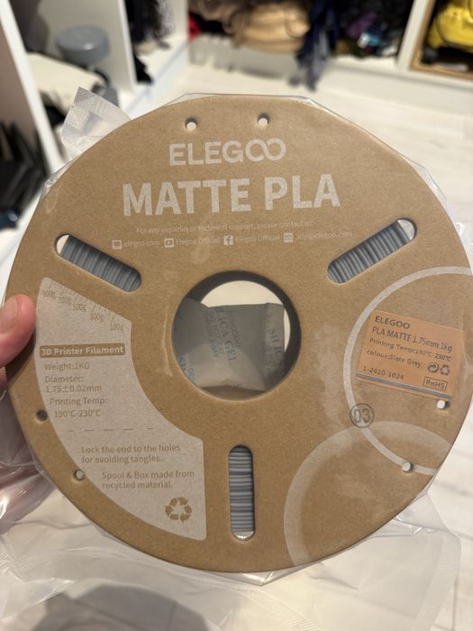 Filament imprimanta 3D Elegoo Matte PLA gri