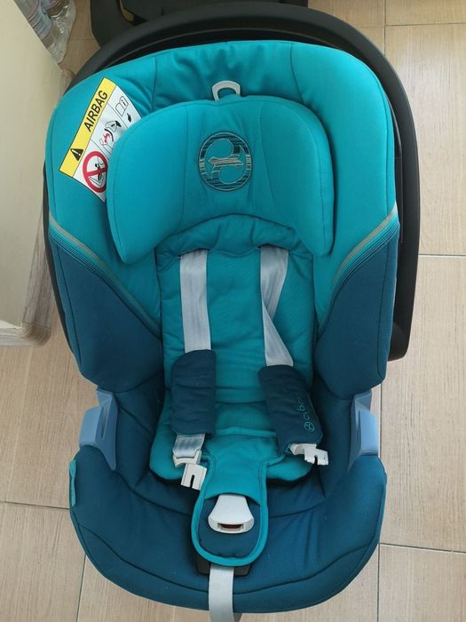 Детско столче за кола Cybex Gold Тюркоаз+база+адаптори - като нови