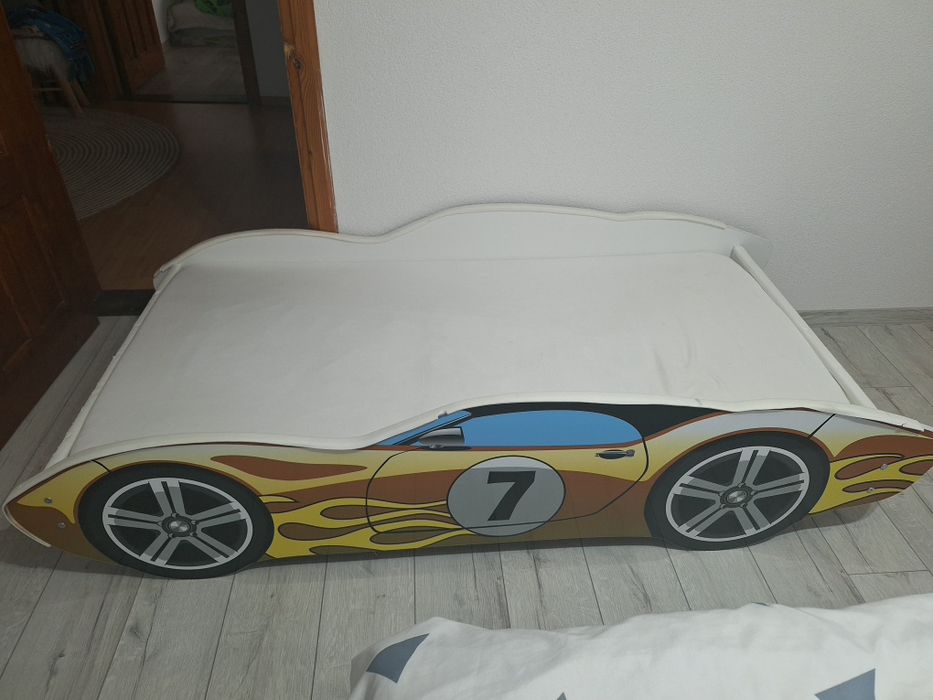 Pat masina cu saltea 80x160