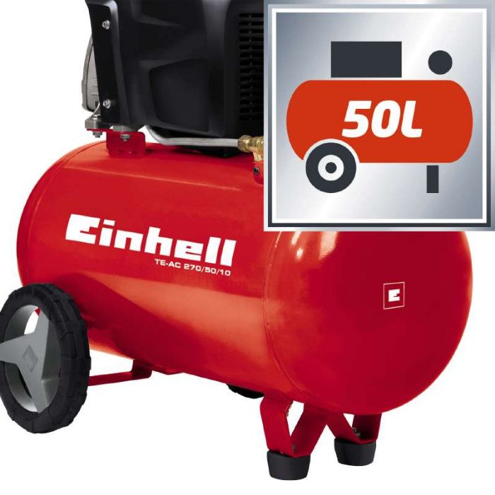 Компресор 50 литра , маслен Einhell TE-AC + пистолет за продухване
