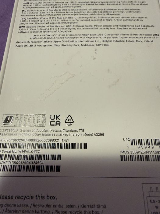 Iphone 16 pro max 1tb