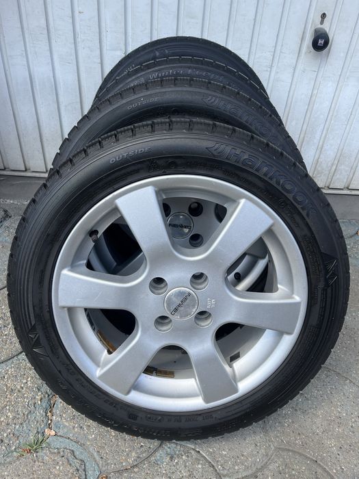 Jante 4x100mm, anvelope iarna 195/55 R16 Dacia Logan, Sandero, Renault