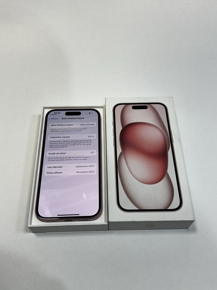 Iphone 15 - Pink - 128GB - 100% - Neverlocked