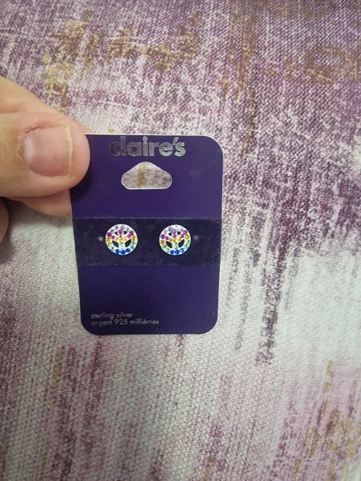 Cercei colorati de argint Claire's