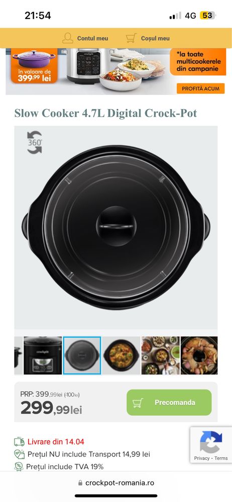 Slow Cooker 4.7L Digital Crock-Pot