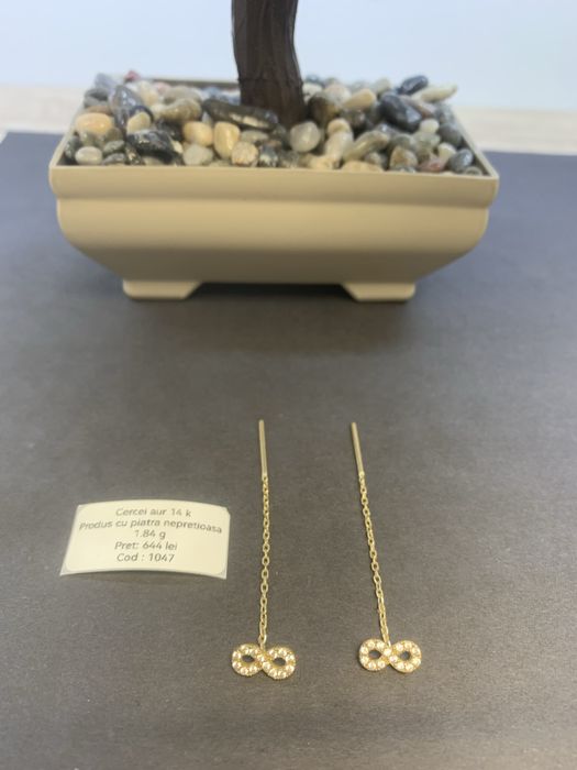 Cercei aur 14 k certificat anpc