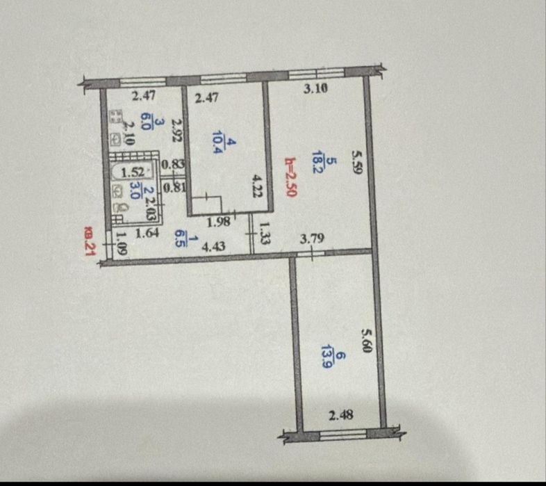 3х-комнатная квартира.