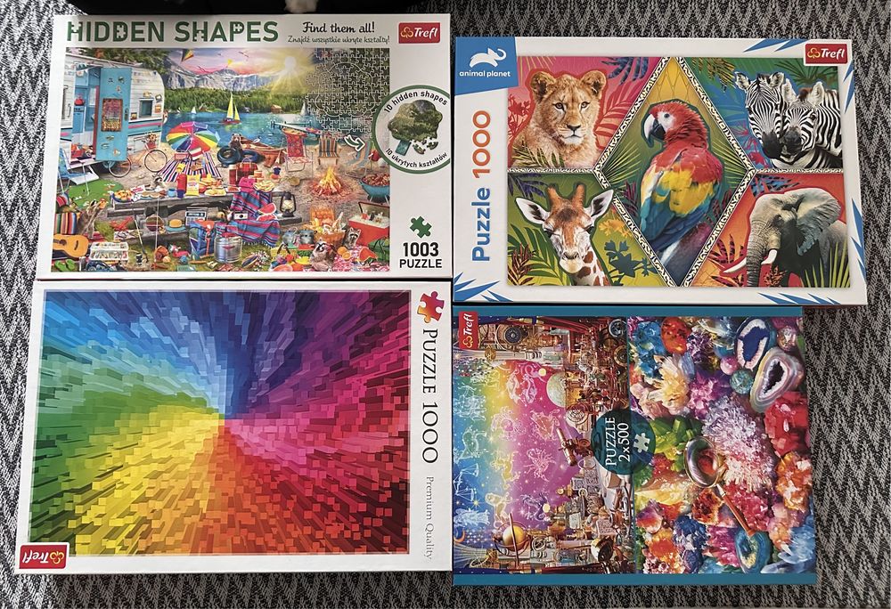пазлы на 1000 и 500 деталей