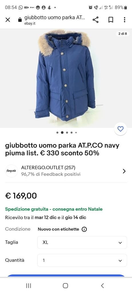 Vand geaca parka barbati marimea L