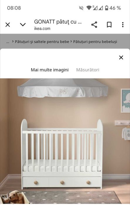 Pătuț Ikea Gonatt aproape nou