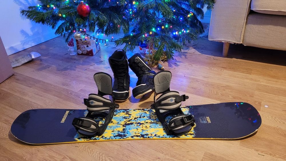 Placa snowboard 120 pentru copii cu legături și boots 35