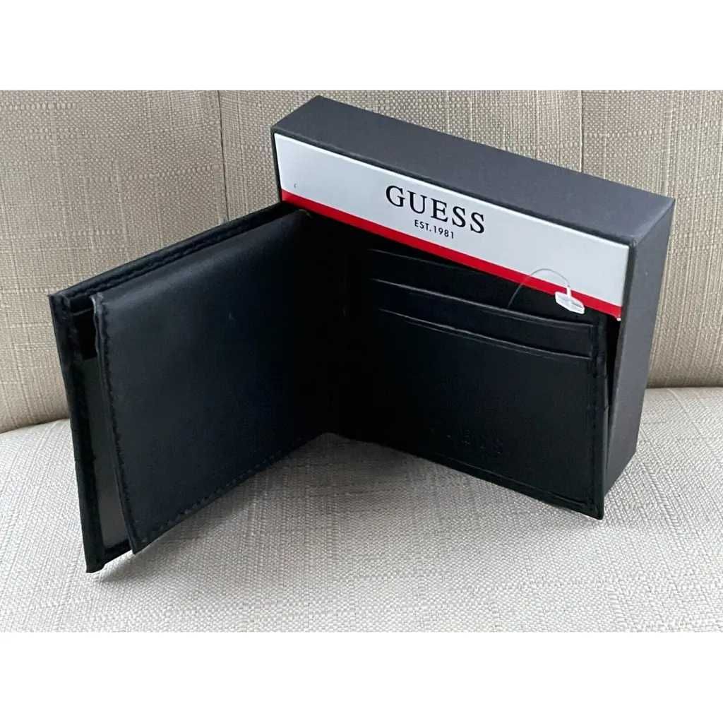 Мужской бумажник GUESS - черный из натуральной кожи