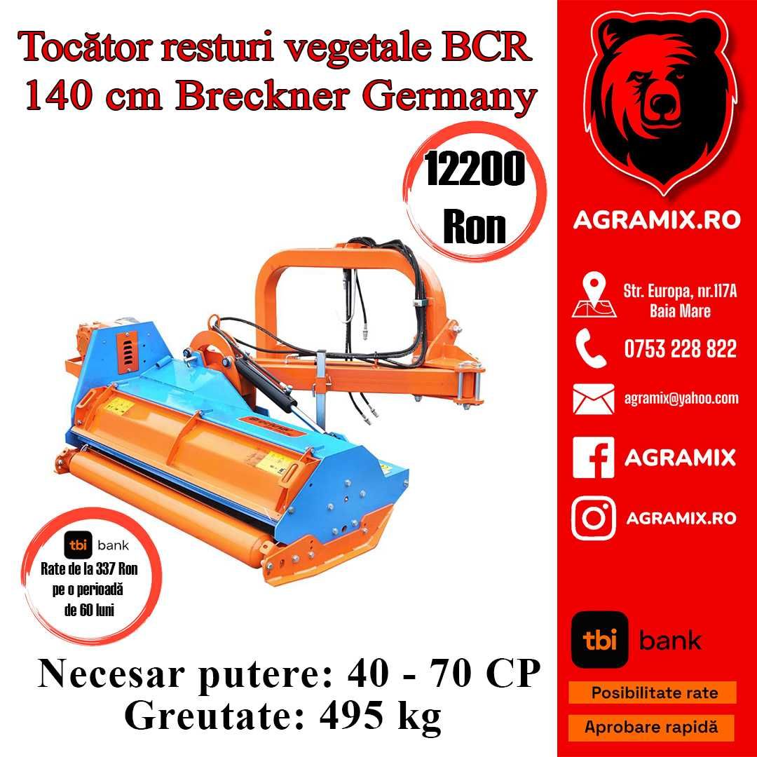 Tocatoare BCR de 1.8m-2m de resturi vegetale noua Agramix