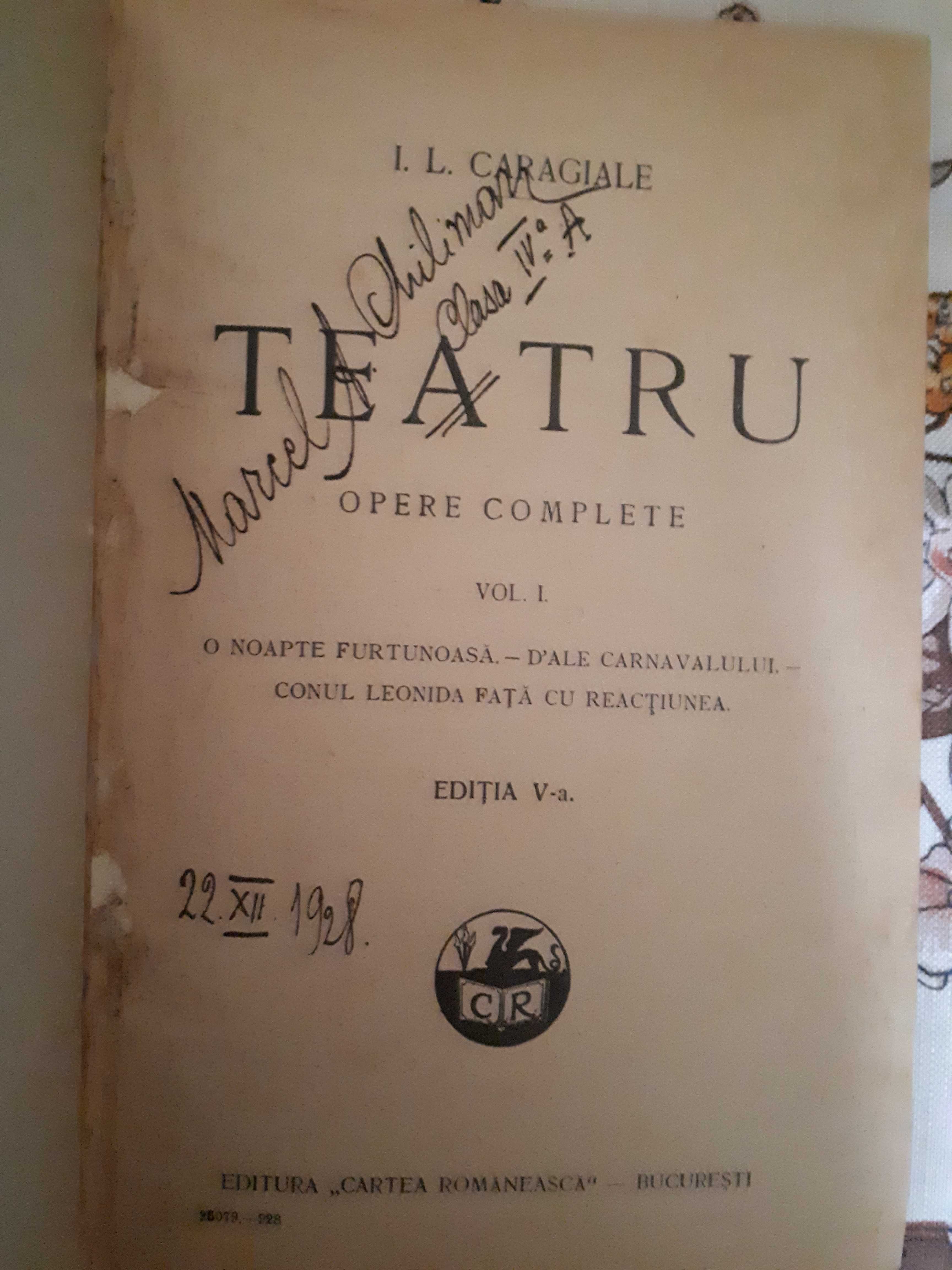 Carte vechie Teatru I.L.Caragiale 1928