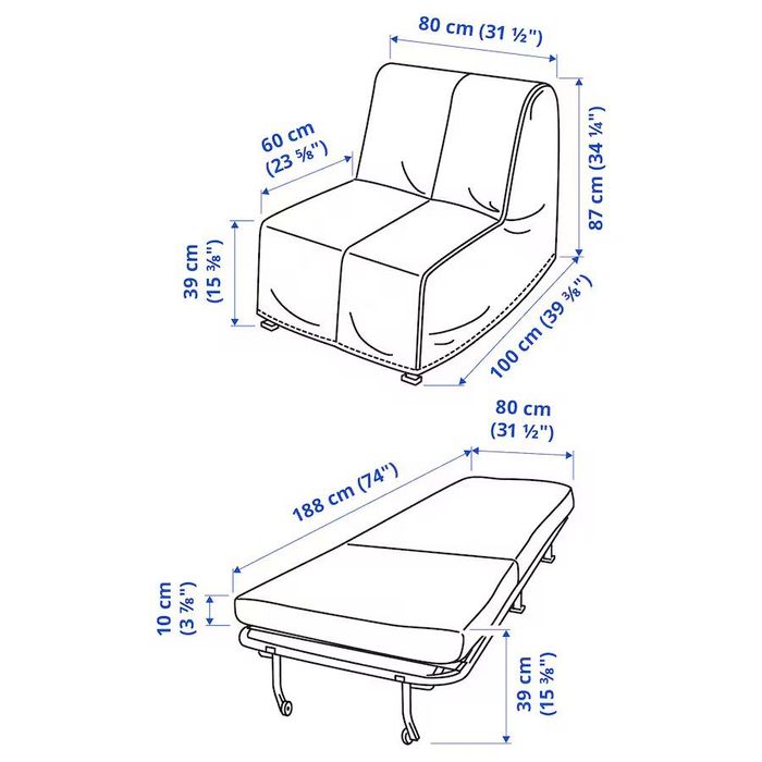 Fotoliu extensibil Ikea.