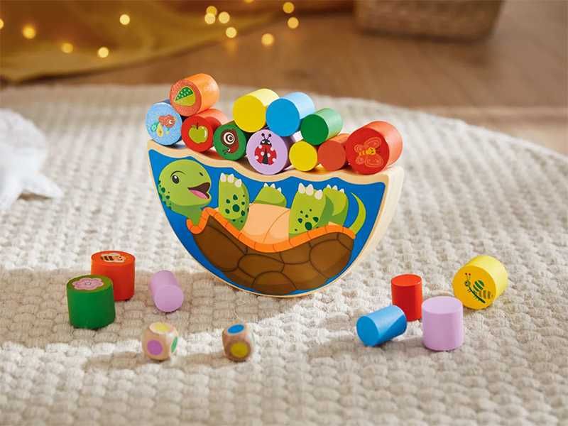 НОВИ! Дървена игра за баланс Костенурка