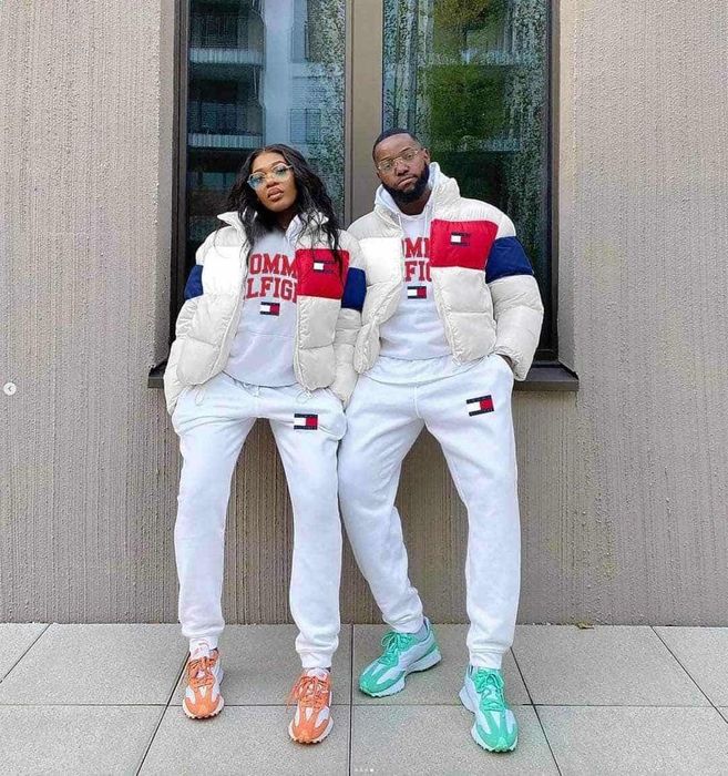 Спортен сет от 3 части Tommy Hilfiger в бяло и черно
