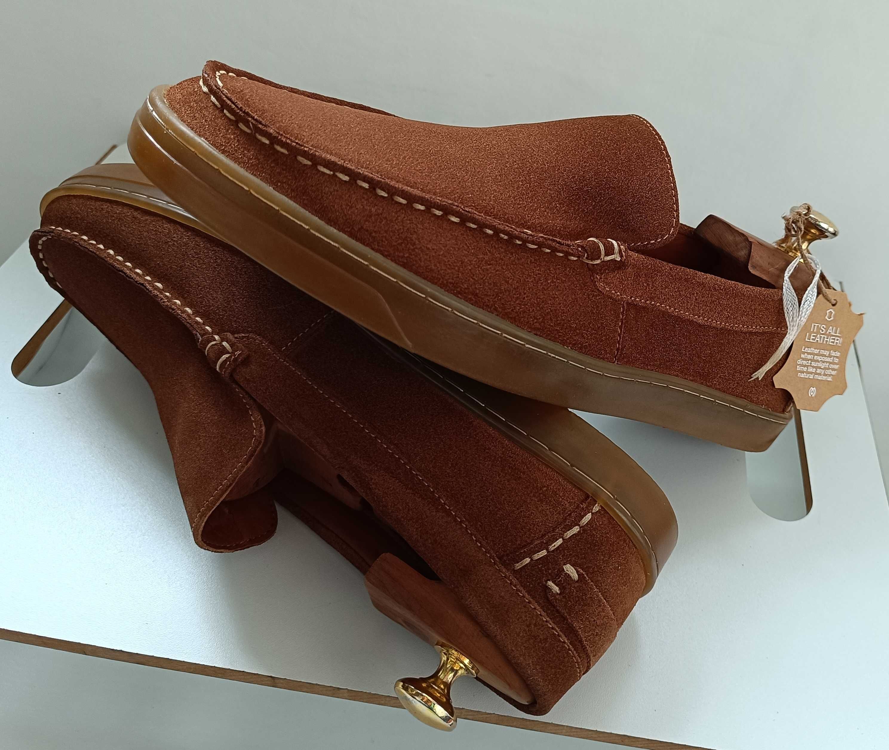 Pantofi casual loafer 42 44 slip on Migato NOI piele naturala moale
