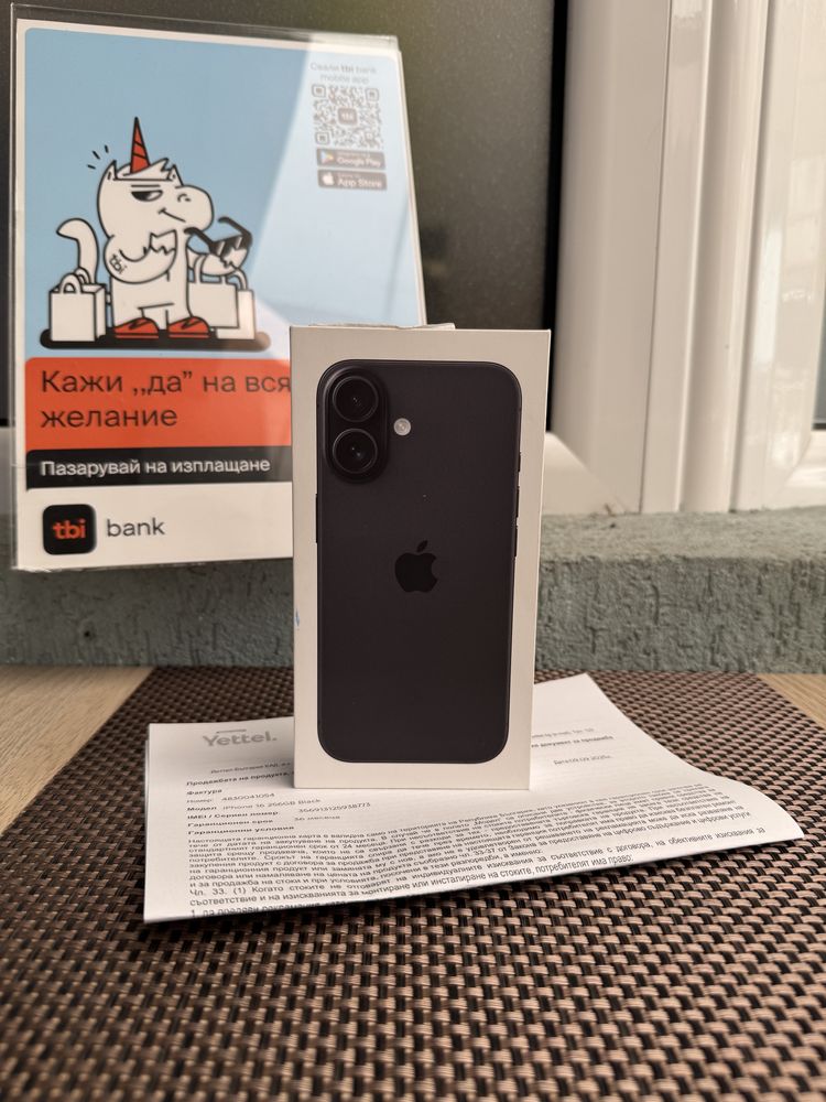 256!ЛИЗИНГ*65лв/м iPhone 16* Black айфон 16