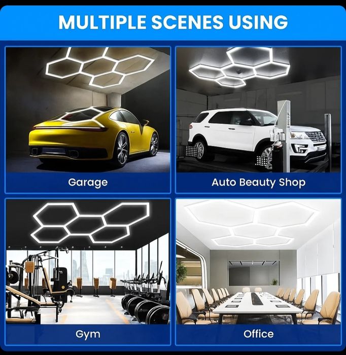 Lampa LED modulara Honeycomb Hexagon 2430x1660mm 192w 6500k