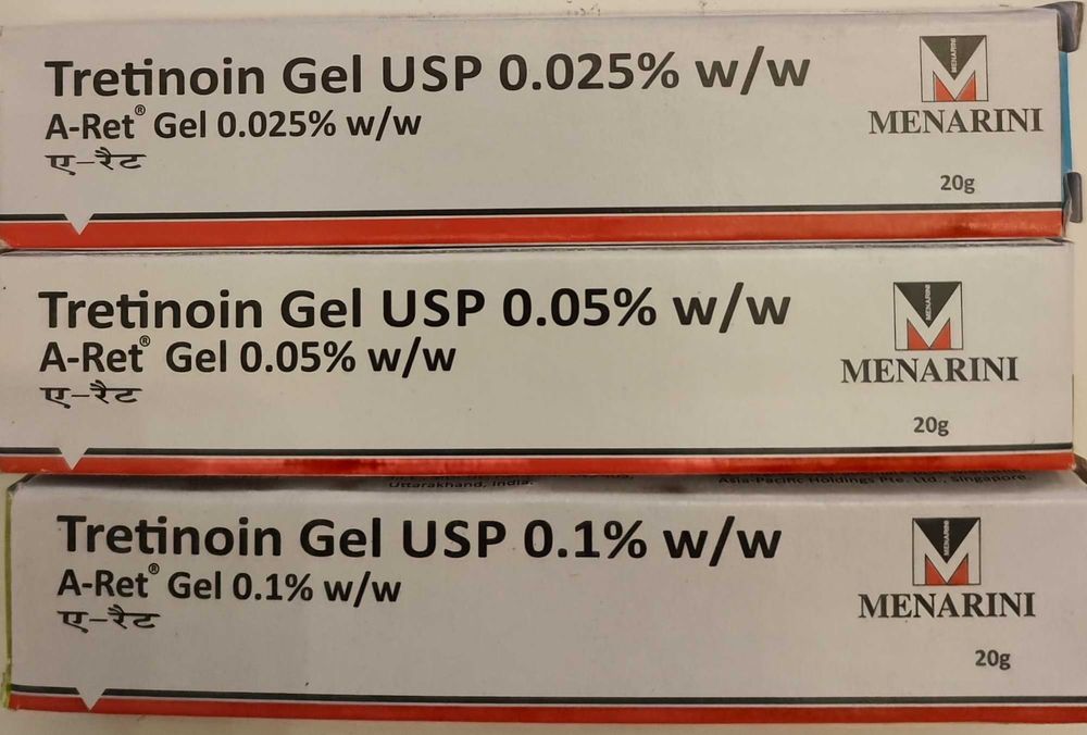 Tretin Riduri Gel A-Ret Menarini 0.05%,0.025% ,0.1% Retinol