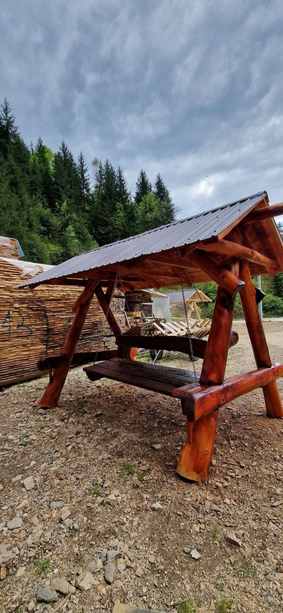 Leagăn Rustic din lemn masiv