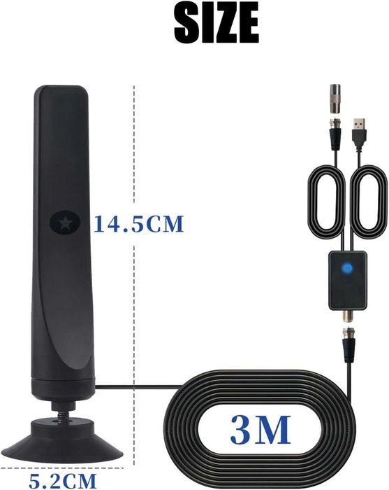 Цифрова ТВ Антена HDTV Wave Max USB F адаптер усилвател сигнал канали