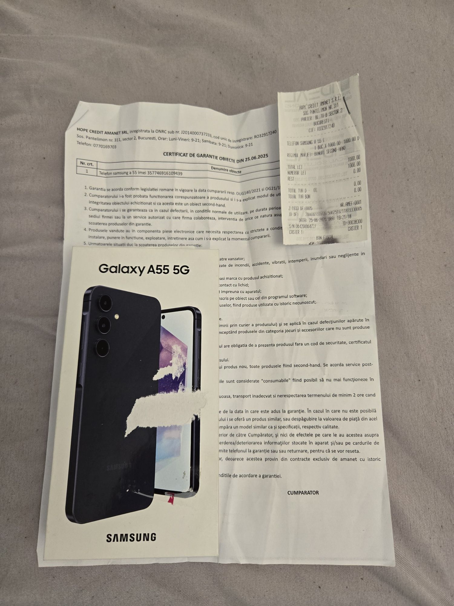 Samsung A55 5G Awesome Navy 128Gb NOU Sigilat Factură 2 ANI GARANȚIE