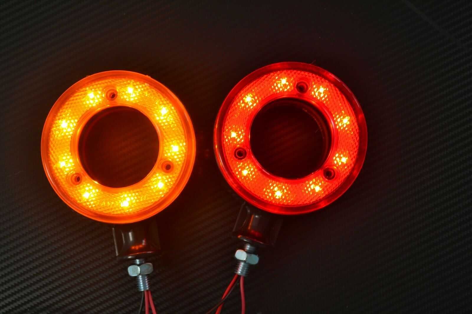 1 бр. ЛЕД LED габарити за огледало с отвор ОБЕЦИ червено-оранжево 24V