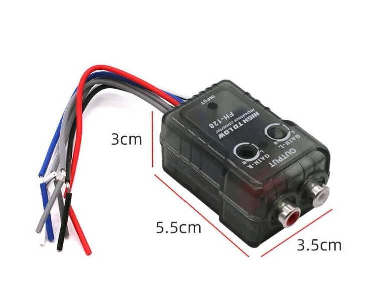 Adaptor Convertor High-Low Semnal RCA Difuzor SubwooferAudio Universal