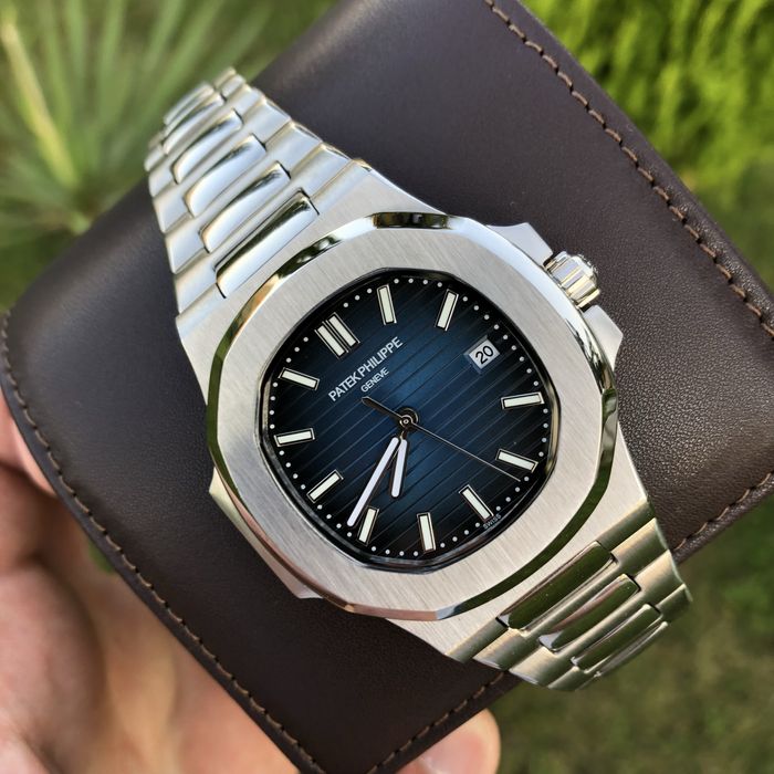 ceas patek philippe nautilus blue dial steel