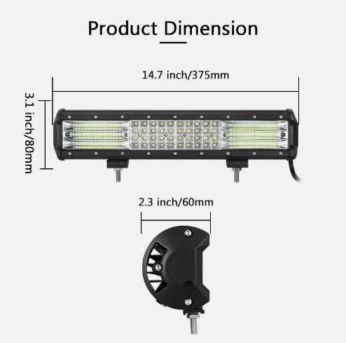 Led Bar 390w, 39000 LM, 12-24V, Suporti Prindere TRANSPORT 0