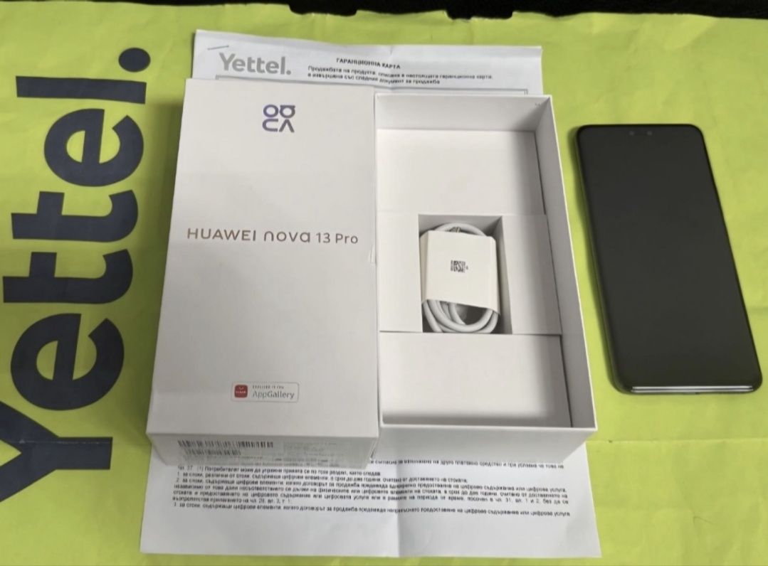 ЧИСТО НОВ 512GB Huawei Nova 13 Pro Гаранция от Yettel 3г до 2028 Black