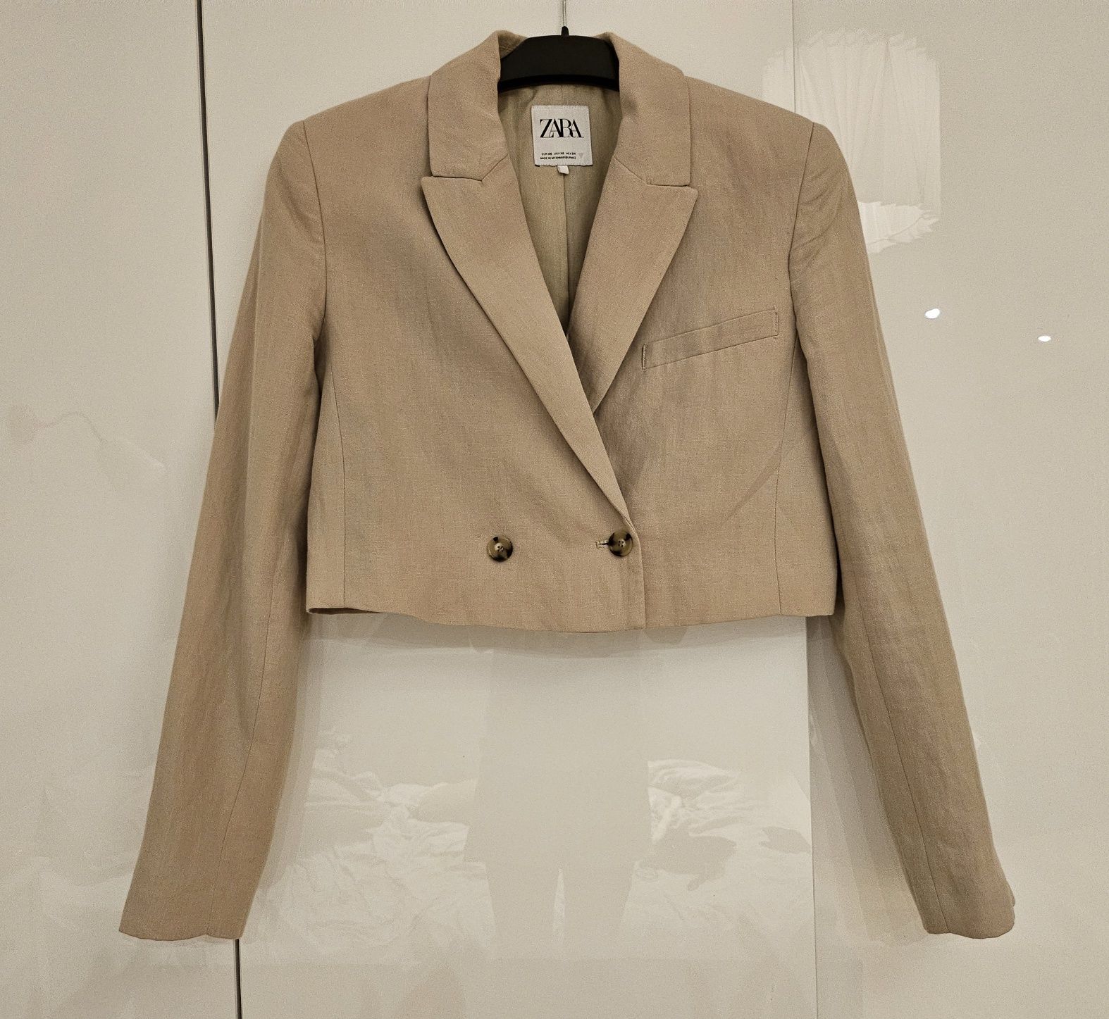 ZARA Cropped Linen сако XS