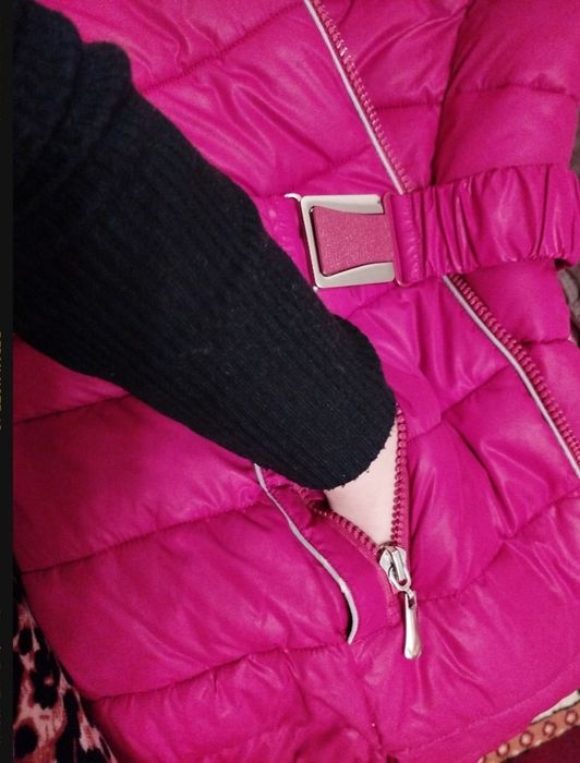 Куртка длинная малиновая красная 48 М