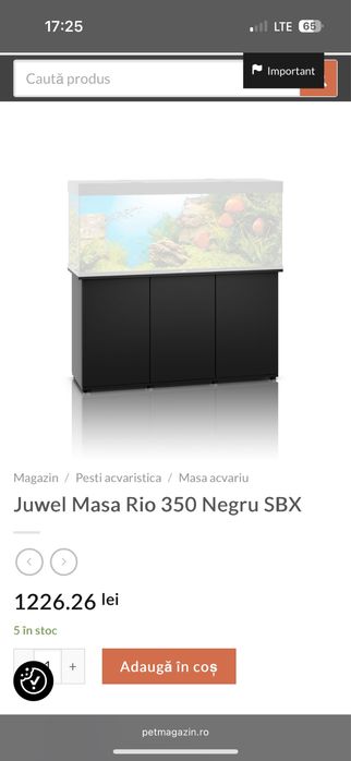 Acvariu 350 L juwel rio cu stand complet si carasi oranda/ranchu